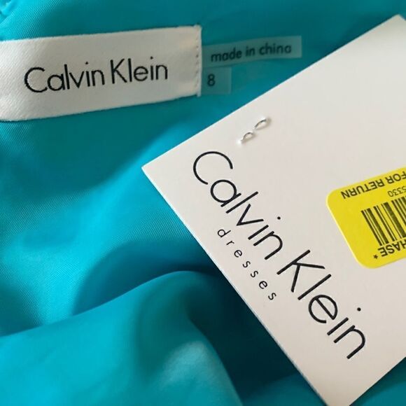 Calvin Klein Blue Lace Fit and Flare Dress | Size 8 - Picture 10 of 10